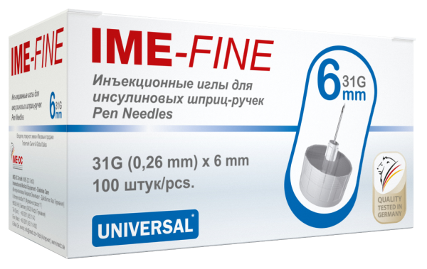 фото Иглы для инсулиновых шприц-ручек IME-FINE 31G x 6 мм от АО Липецкмедтехника