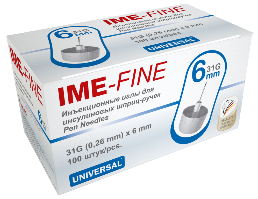 фото Иглы для инсулиновых шприц-ручек IME-FINE 31G x 6 мм от АО Липецкмедтехника